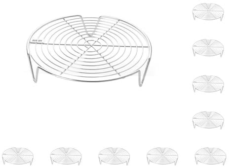 Set di 10 vassoi per cottura a vapore in acciaio inox, per cucina, ristorante, 18 cm, argento