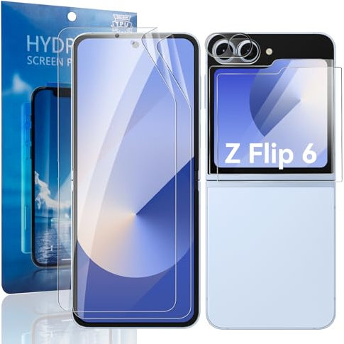Qoosea 2 Sets Screen Protector for Samsung Galaxy Z Flip 6 5G 2024 with Camera Lens Protector, Premium Folding 3D Soft Protective Film High Definition Full Coverage for Galaxy Z Flip 6