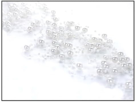 Perlenkette 5 Stück á 1,3m Perlengirlande Tischdeko Hochzeit Taufe Weihnachten Party Perlen Dekokette Weiß