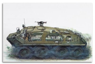 Militärfahrzeug-Poster, BTR-60PA, sowjetischer Amphibischer gepanzerter Personenträger, dekorative Leinwand, Familienschlafzimmer, Kunstwerk, Bild, Gemälde, 40 x 60 cm