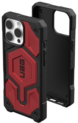 URBAN ARMOR GEAR UAG Designed for iPhone 16 Pro Max Case 6.9 Monarch Pro - Compatible with MagSafe Charging Rugged Heavy Duty Shockproof Anti-Slip Military Grade Protective Cover, Crimson