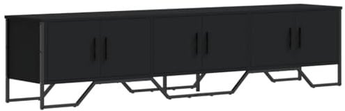 vidaXL Mueble de TV Madera de ingeniería Negro 180x34x41 cm