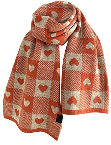 Générique Echarpe Coupe Vent Pour Femme Echarpe Chaude Écharpe à carreaux d'amour d'hiver pour femmes Écharpe épaissie châle chaud Chale Femme Mariage Echarpe Parisienne ChâLes (B, One Size)