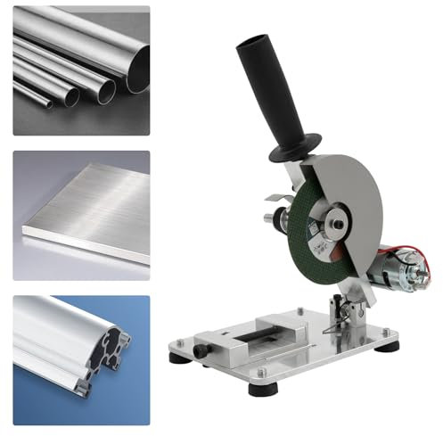 Mini sierra ingletadora de 96 W, sierra de metal de 4 pulgadas, sierra circular de mesa pequeña de 0 a 45°, sierra de corte de metal ajustable, diámetro de 4 pulgadas, hoja de sierra circular para