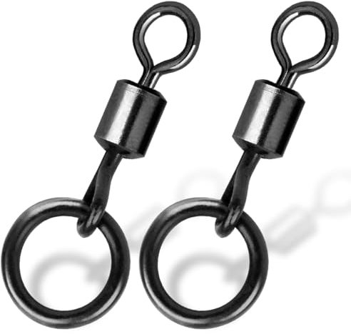 9KM DWLIFE Fishing Flexi Ring Swivels High Strength Micro Rolling Hook Swivels 30Pcs Terminal Tackle for Carp Fishing Saltwater