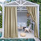 PONY DANCE Outdoorvorhänge mit Abnehmbaren Schlaufen Outdoor Vorhang Wasserdicht Sonnenschutz Gardinen für Pavillon & Terrasse Schlaufenschal 2er Set H 213 x B 140 cm, Taupe