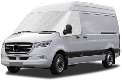 Auto Windschutzscheiben Abdeckung Kompatibel mit Mercedes-Benz Sprinter VS30 2019–2025, Sonnenschutz Frontscheibe Thermomatten, Externe Thermo Scheibenabdeckung Windschutzscheibenabdeckung