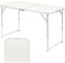 Bonnlo Klapptisch Höhenverstellbar, Gartentisch Wetterfest, Balkontisch Klappbar – Tragbarer Mehrzwecktisch als Esstisch, Grilltisch, Campingtisch & Beistelltisch Outdoor, 120 x 60 x 70 cm, Weiß