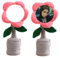 Personalisierte Sonnenblume,imitierende Plüschpuppe mit singender und Tanzender Cartoon-Sonnenblume,Familie,Freunde, Kollegen Geburtstag Geschenke,Büro Auto Dekoration (Watermelon Red)