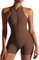 SEAUR Sport Jumpsuit Damen Kurz Eng Yoga Overall Scrunch Butt Ärmellos Bodysuit Einteiler Strampler Bodycon Zip Gym Fitness Jogging XS(Asie S)