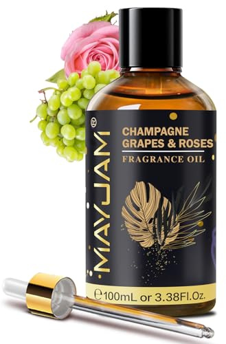 MAYJAM Champagner Trauben & Rosen Duftöl 100ML für ätherische Öle Diffusor | Champagner Trauben & Rosenö für Luftbefeuchter, DIY, Aromatherapie, Haus, Ölbrenner
