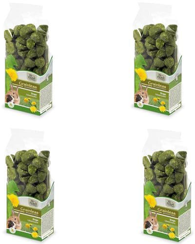 JR Farm Grainless Drops Löwenzahn | 4er Pack | 4 x 140 g | Ergänzungsfuttermittel für Nager & Zwergkaninchen