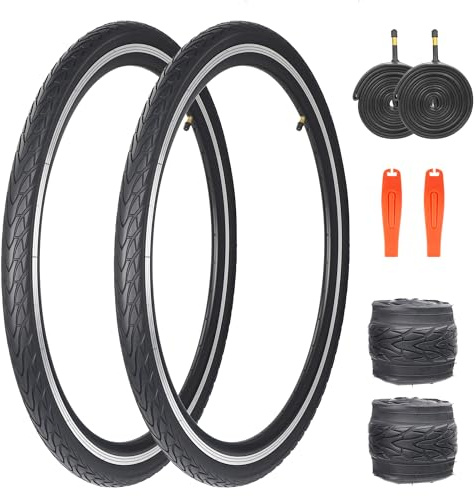 ZUKKA 2er-Pack Fahrradreifen 26x1,5 Zoll Fahrradmantel FaltReifen Mantel 40-559 Plus 2er-Pack 26 Zoll Schläuche AV35mm für Mountainbike/MTB Fahrrad/Rennrad Hybrid Fahrrad/Citybikes