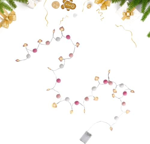 Générique LED-Lichterkette aus Schnur | Stimmungslicht verstellbar – LED-Lichterkette in Herzform – für Innen Außen Hochzeit Veranstaltungen Terrasse Pergola