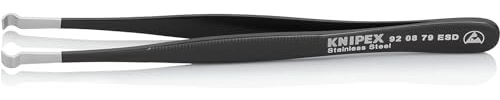 KNIPEX Positionierpinzette ESD Mattiert Geriffelt 122 mm, 92 08 79 ESD