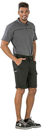 Planam Canvas 320 Arbeitsshorts grün schwarz, Schwarz, L