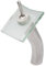 Novatto GF-011BN-C Quadratischer Einhebel-Wasserfall-Wasserhahn, gebürstetes Nickel/Klarglas
