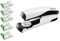 Leitz 5502 Büroheftgerät NeXXt Series, Metall, 30 Blatt, inclusive 5 Päckchen Heftklammen mit je 1.000 Stück (perlweiß metalic, mit Heftklammern)