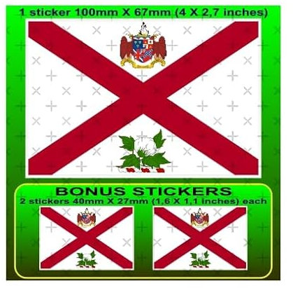 Alabama Alabamian Governor Flagge, USA, Amerika, Alabaman, Alabamian, Amerika, 100 mm, Vinyl-Aufkleber, 1 + 2 Bonus
