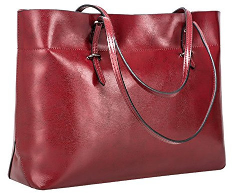 S-ZONE Damen Handtasche Rindspalt Leder Schultertasche Umhängetasche Große Shopper Tote Beutel