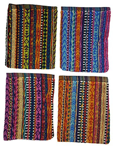 Ilkadim 8 Stück Waschhandschuhe 100% Baumwolle, 20 x 16cm, Waschlappen (Ethno bunt)