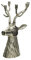Teelichthalter Kerzenständer Kerzenhalter Hirsch Alu silber H50 cm