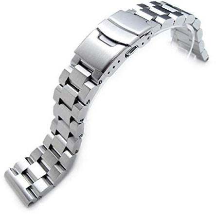 MiLTAT 22mm Hexad 316l Edelstahl Uhrenarmband Straight End Lug Taucherverschluss gebürstet