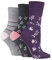 Gentle Grip - 6 Pairs of Cotton Rich Everday Ladies Non Elastic Socks | Soft Top (4-8, SOLRH214)