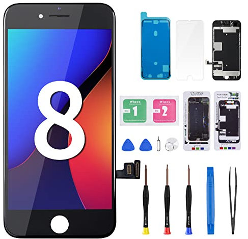 DGSCSMY Ersatz-LCD-Display für iPhone 8 / SE 2. Generation, schwarz, LCD-Display für iPhone SE2 2020, 3D Touch 4,7 Zoll Digitizer, komplette Montage, Reparaturwerkzeug, Fix-Kit A1863, A1905, A1906,