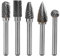Mesee 5pcs Hartmetall Frässtift Rotary Burr, Wolframcarbid Fräser Set, Raspel Wolfram Stahl Schleifen Grat 6mm Schaft 10mm Kopf Rotary Cutter Bits Kit für Rotary Werkzeuge Fräser Gravur Bits