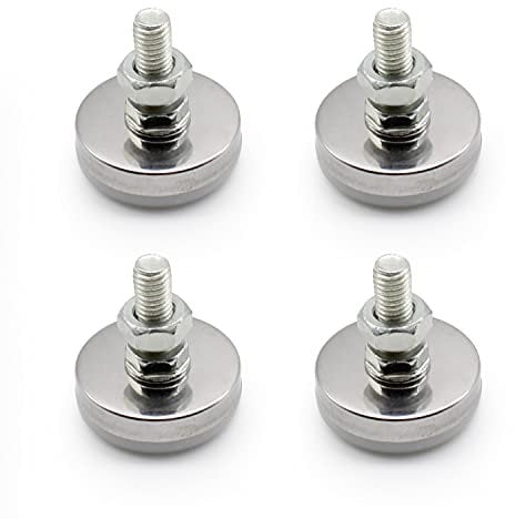 DEANKEJI 4 Pcs Adjustable Table Feet Furniture Leveling Feet, Screw-in Furniture Screw Feet Pads with 4 x M8 Hexagonal Nuts Suitable for Furniture Stool, Chair, Cabinet Bottom Connection