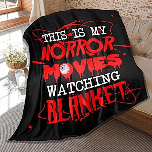 Horror-Decken, Horrorfilm-Überwurf, Decke, weiches Flanell, leicht, Plüsch, Überwurf, Klimaanlage, Steppdecke für Damen, Herren, Couch, Bett, Sofa, Halloween, dekoratives Geschenk, 152,4 x 127 cm,