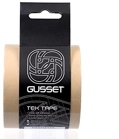 Gusset Tek Protective Bike Frame Tape - Transparent, 5cm x 1.5m / Road Mountain MTB Cycle Wrap Film Roll Scratch Resistant Skin Chip Paint Damage Cycling Part Paintwork Component Protection