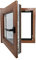 ECOPROF Kellerfenster | Langlebiges Kunststoff-Fenster | Maße 60x60 cm (600x600 mm) | Dreh-Kipp Fenster DIN Links | Farbe: Goldene Eiche (beidenseitig) | 70mm Profil