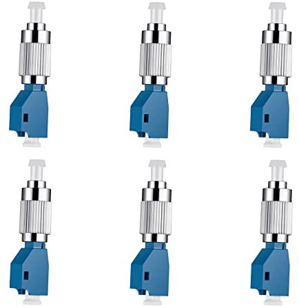 fyboptwu - 6 Stück Visual Fault Locator Adapter, FC-Männlich zu LC-Weiblich Adapter, optischer Faserkonverter, Single Mode 9/125um Hybrid-Optik-Adapter, Adapter für optische Faser UPC, Kupplung