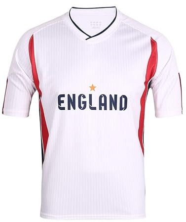 YuanDiann 2022 Katar Fußball Weltmeisterschaft T-Shirt Kurzarm Rundhals Fanshirt Trainingsshirt Stretch Casual Atmungsaktiv Sport Shirt Bedrucken Fussballtrikot England M