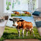 RFFLUX 3D Kühe Bettwäsche Set 135x200 cm 2teilig mit Reißverschluss Weiche und Angenehme Schlafkomfort Microfaser Bettbezug Bauernhof Tiere Vieh Kinderbettwäsche mit Kissenbezug 80x80 cm