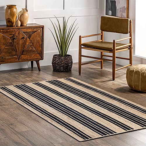 CASAVANI Großer Jute-Teppich Naturfasern Boho Wendeteppich Handgeflochtene Jute-Teppiche für Schlafzimmer Wohnzimmer Küche Balkon Pflegeleicht Langlebig 80 x 300 cm (2,6 x 10 Fuß Läufer)
