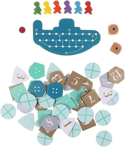 1 Set Tiefsee-Abenteuer-Gesellschaftsspiel mit englischer Anleitung Kartenspiel 2-6 Spieler für lustige Spieleabende