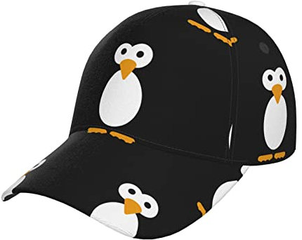 Spirit of The Lotus Baseball Cap Snapback Hut für Damen und Herren mit verstellbarem Kopfband, flache Bill Hats, Niedlicher Pinguin, Einheitsgröße