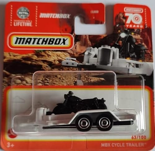 Matchbox MBX Cycle Trailer 63/100 Serie 2023 mit normalem Motorrad with normal Bike