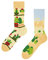 Dedoles Socken Unisex Damen Herren & Kinder Baumwolle viele lustige Designs 1 Paar Geschenk links rechts verschieden, Farbe Beige, Motiv Kaktusliebe, Gr. 43-46