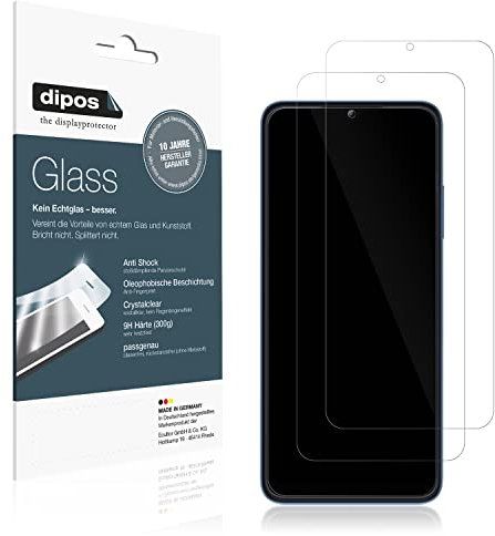 dipos I 2X Displayschutz klar kompatibel mit Telekom T Phone Schutzfolie 9H Anti-Shock