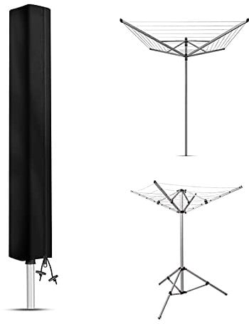 Raweao Rotary Clothes Line Cover for Brabantia, Universal Large Washing Line Covers for Brabantia Rotary Airer, 420D Oxford Waterproof Whirlygig Cover with Zip(180x18x18cm)