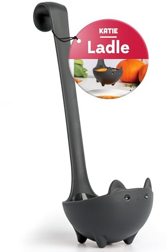 OTOTO Katie Cat Suppenkelle –, Schwarze Katze, Gothic-Geschenk für Katzenliebhaber – Gruseliges Küchenzubehör, Lustige Geschenke
