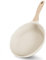 JEETEE Aluminium Bratpfanne 32 cm, Pfanne mit Antihaftbeschichtung, Induktion Gas, beschichtete Bratpfannen, Induktionspfanne mit Handgriff, braten & kochen, PFOA-frei (Beige)