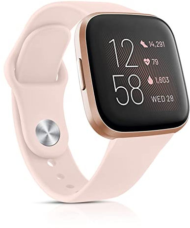 Oumida Kompatibel für Fitbit Versa 2 Armband/Fitbit Versa Armband für Damen Herren, Silikon Armbänder Classic Sport Ersatz Uhrenarmband für Fitbit Versa 2/Fitbit Versa/Versa Lite, Rosa