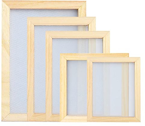 5 pezzi Cornice per la produzione di carta in legno Stampo per La Fabbricazione Della Carta Carta in Legno per Artigianato in Carta Fai-da-Te 5 Dimensioni