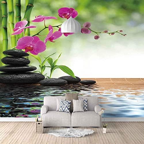 Papier Peint Mural 3D Fond De Salon Chambre Papier Peint Zen Zen Fleur Rivière 3D Enfant Chambre Murale Salon Chambre Maternelle Centre D'Éducation Précoce Mur De Fo 200 (largeur) x 150 (hauteur) cm
