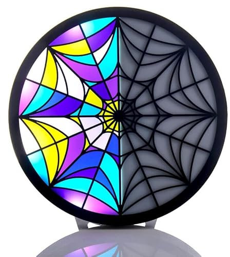 BANDAI - Lámpara Decorativa de Miércoles Addams con Ventana Iluminada – Efecto Luz Ambiental – Producto Oficial de la Serie Wednesday – Multicolor, WS01006